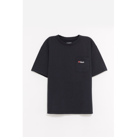RHUDE VINTAGE BLACK MOONLIGHT WOLF POCKET T SHIRT