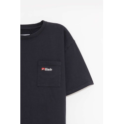 RHUDE VINTAGE BLACK MOONLIGHT WOLF POCKET T SHIRT
