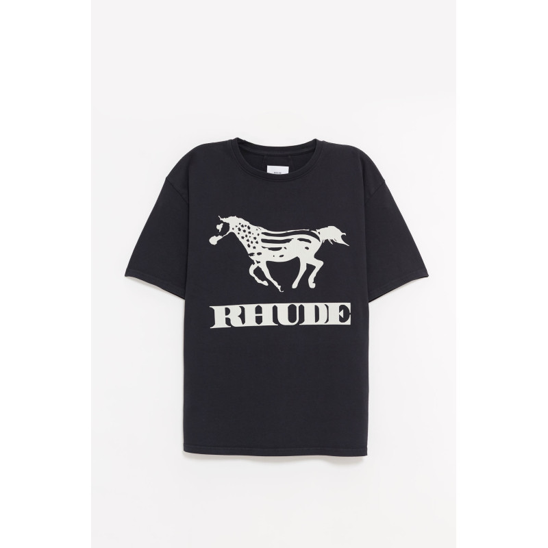 RHUDE VINTAGE BLACK DINERO T SHIRT
