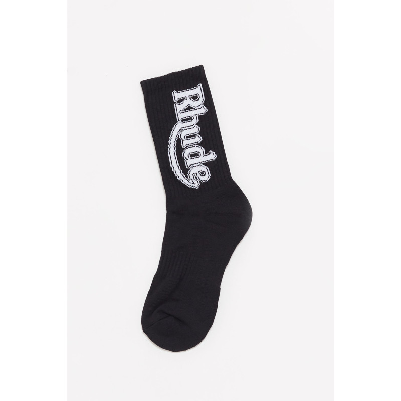 RHUDE BLACK VERTICAL RACE TRACK SOCKS