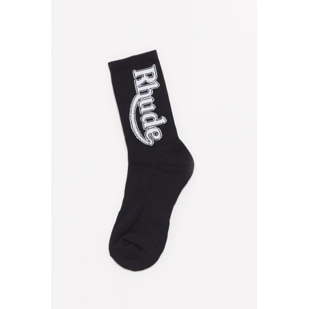 RHUDE BLACK VERTICAL RACE TRACK SOCKS