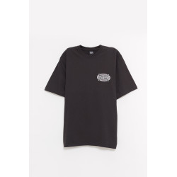 STUSSY FADED BLACK CHAMPION OVAL PIG DYED T SHIRT