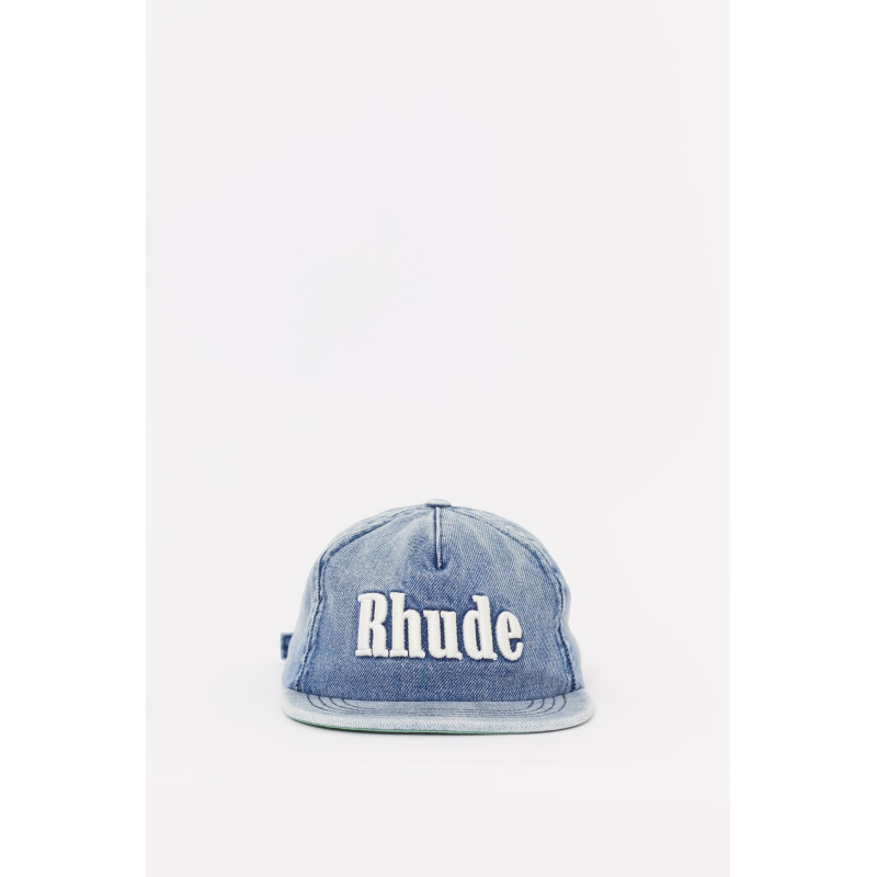 RHUDE OXFORD INDIGO LOGO DENIM HAT