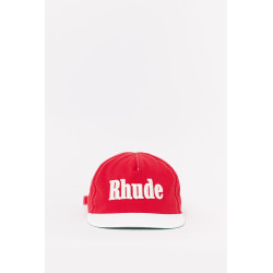 RHUDE RED WHITE CONTRAST LOGO HAT