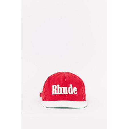 RHUDE RED WHITE CONTRAST LOGO HAT