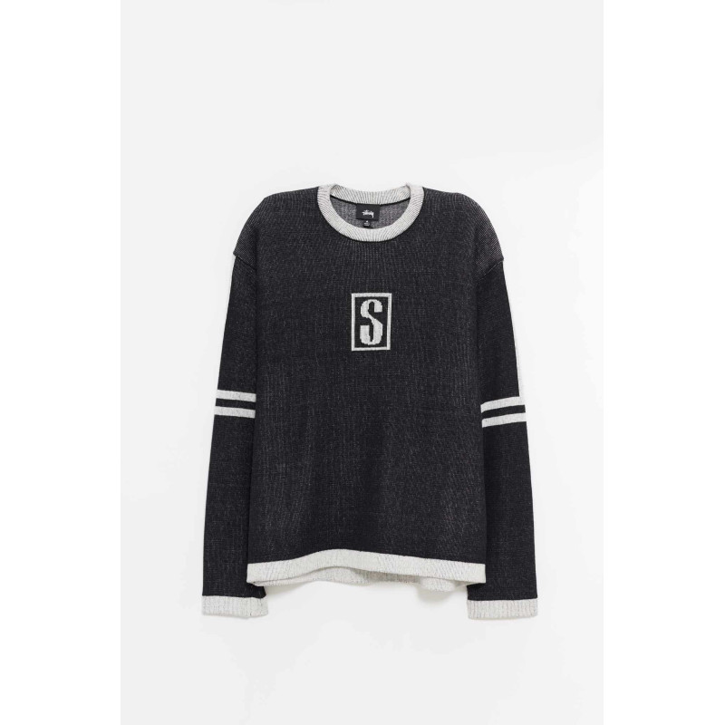 STUSSY BLACK ALPINE CREWNECK
