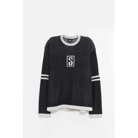 STUSSY BLACK ALPINE CREWNECK