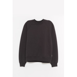STUSSY WASHED BLACK FLEECE RAGLAN CREWNECK