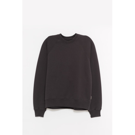 STUSSY WASHED BLACK FLEECE RAGLAN CREWNECK