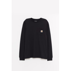 CARHARTT WIP BLACK LS POCKET T SHIRT