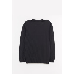 SATISFY BLACK AURALITE PLEATED LS T SHIRT