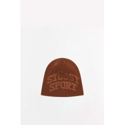 STUSSY BROWN SKULLCAP DEBOSS SPORT BEANIE
