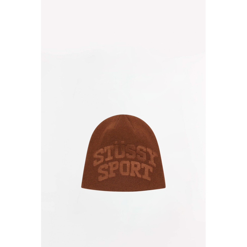 STUSSY BROWN SKULLCAP DEBOSS SPORT BEANIE