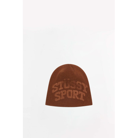 STUSSY BROWN SKULLCAP DEBOSS SPORT BEANIE