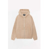 STUSSY CAMEL HOODED ZIP SWEATER