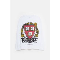 RHUDE WHITE VERITAS RHUDE LS T SHIRT