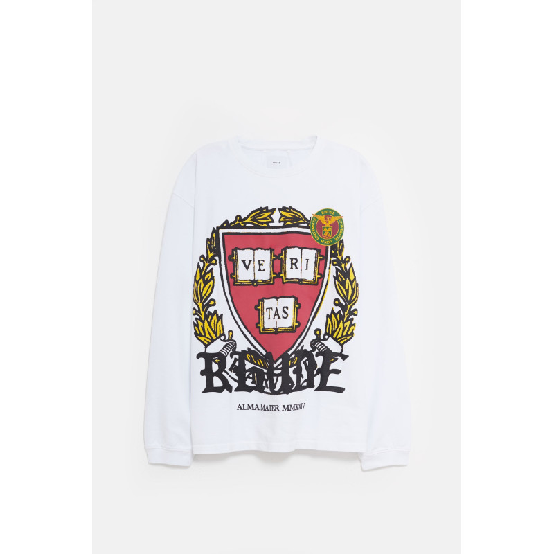 RHUDE WHITE VERITAS RHUDE LS T SHIRT