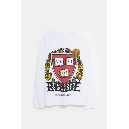 RHUDE WHITE VERITAS RHUDE LS T SHIRT