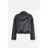 COURREGES BLACK ZIPPED ICONIC LEATHER JACKET