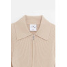 COURREGES DARK SAND DOUBLE ZIPPED RIB KNIT CARDIGAN