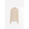 COURREGES DARK SAND DOUBLE ZIPPED RIB KNIT CARDIGAN