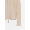 COURREGES DARK SAND DOUBLE ZIPPED RIB KNIT CARDIGAN