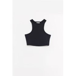COURREGES BLACK SCUBA TECH JERSEY TOP