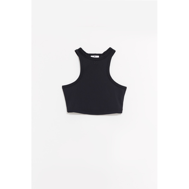 COURREGES BLACK SCUBA TECH JERSEY TOP