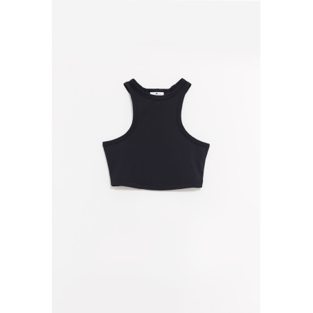 COURREGES BLACK SCUBA TECH JERSEY TOP