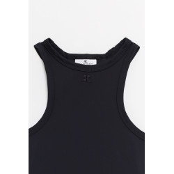 COURREGES BLACK SCUBA TECH JERSEY TOP