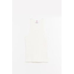 CASABLANCA WHITE BOUCLE RIBBED TANK TOP