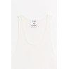 CASABLANCA WHITE BOUCLE RIBBED TANK TOP
