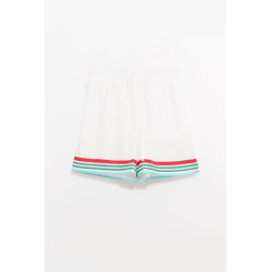 CASABLANCA WHITE SILK CASA WAY WORLD SERIES SHORT