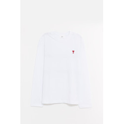 AMI WHITE ADC LS T SHIRT