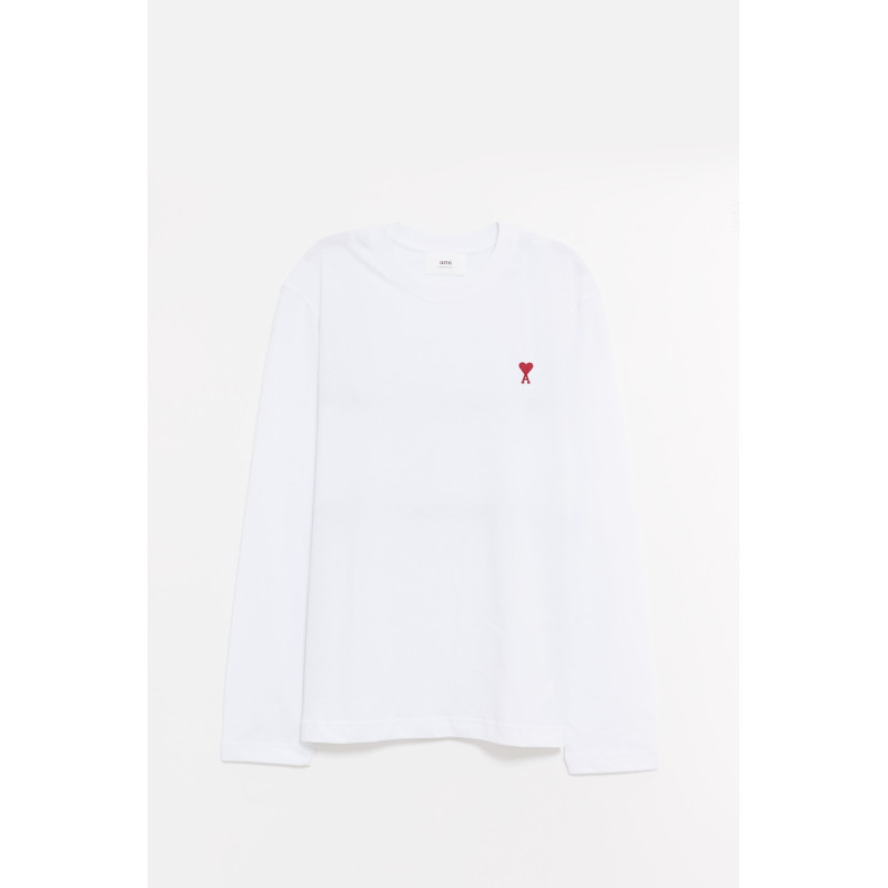 AMI WHITE ADC LS T SHIRT