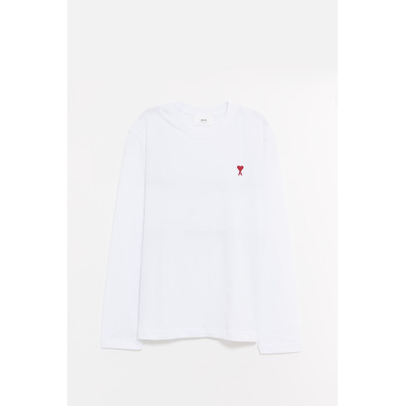 AMI WHITE ADC LS T SHIRT