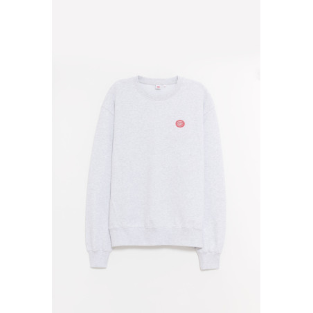 LOUVOIS MELANGE SMALL CHAIN CREST EMBROIDERY CREWNECK