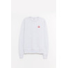 LOUVOIS MELANGE SMALL CHAIN CREST EMBROIDERY CREWNECK