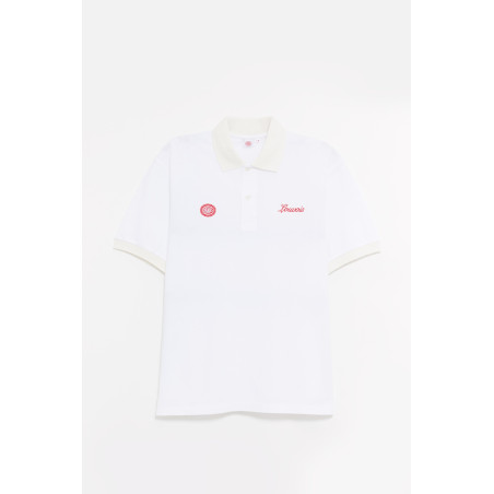 LOUVOIS WHITE CHAIN CREST POLO