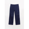 LOUVOIS NAVY PLEATED CHINO TROUSERS