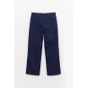 LOUVOIS NAVY PLEATED CHINO TROUSERS
