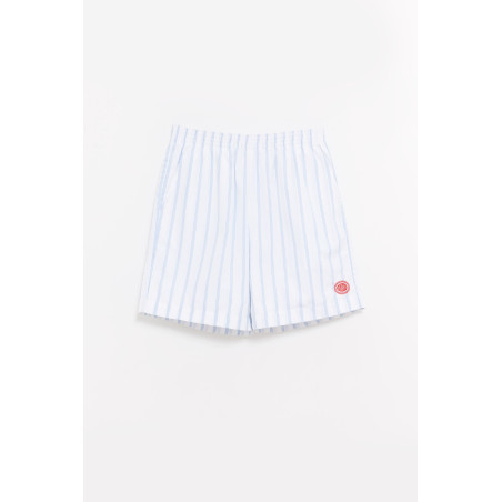 LOUVOIS WHITE BLUE LA COTE SHORTS