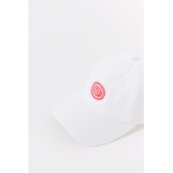 LOUVOIS WHITE RED CHAIN CREST HAT