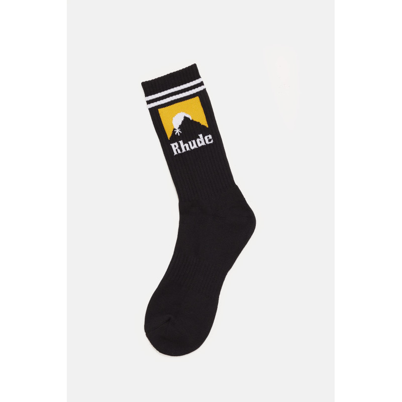 RHUDE BLACK STRIPED MOONLIGHT SOCKS