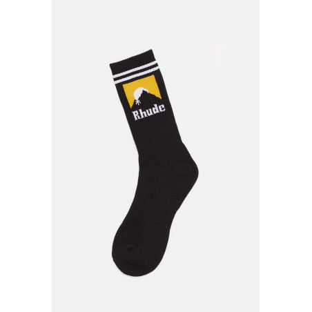 RHUDE BLACK STRIPED MOONLIGHT SOCKS