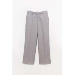SECOND LAYER GREY IDDEN CHECK BAGGY PRIMO TROUSER