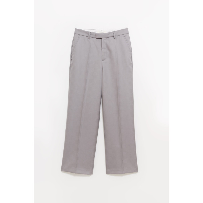 SECOND LAYER GREY IDDEN CHECK BAGGY PRIMO TROUSER