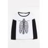 SECOND LAYER WHITE BLACK SHRINE BBALL LS T SHIRT