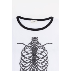 SECOND LAYER WHITE BLACK SHRINE BBALL LS T SHIRT