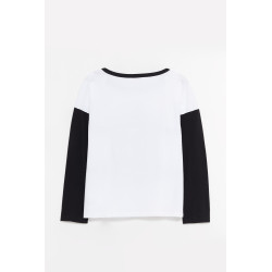 SECOND LAYER WHITE BLACK SHRINE BBALL LS T SHIRT